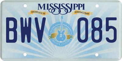 MS license plate BWV085