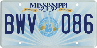 MS license plate BWV086