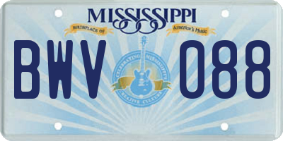 MS license plate BWV088