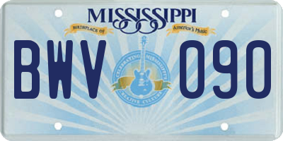MS license plate BWV090