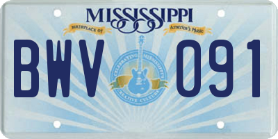 MS license plate BWV091