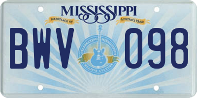 MS license plate BWV098