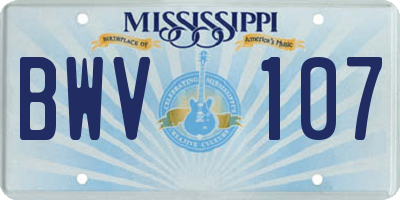 MS license plate BWV107