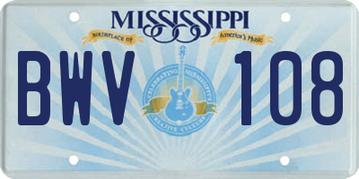 MS license plate BWV108