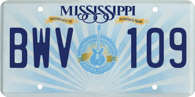 MS license plate BWV109