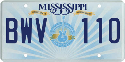 MS license plate BWV110