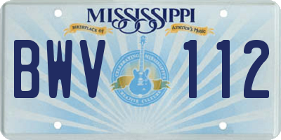 MS license plate BWV112