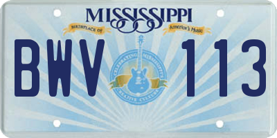 MS license plate BWV113