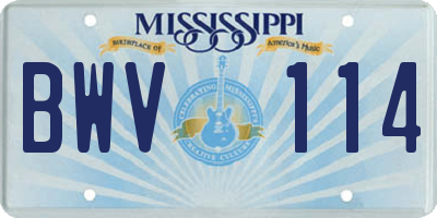 MS license plate BWV114