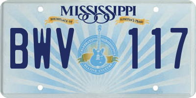 MS license plate BWV117