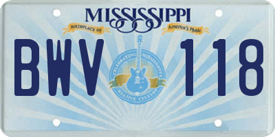 MS license plate BWV118