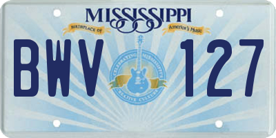 MS license plate BWV127