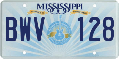 MS license plate BWV128