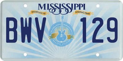 MS license plate BWV129