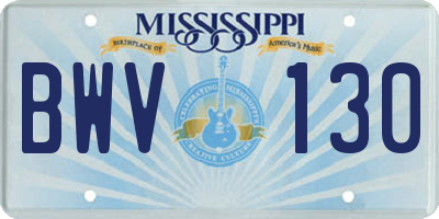 MS license plate BWV130