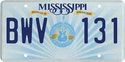 MS license plate BWV131