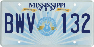 MS license plate BWV132