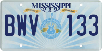 MS license plate BWV133