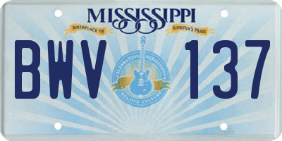 MS license plate BWV137