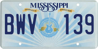 MS license plate BWV139