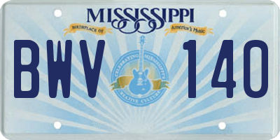 MS license plate BWV140