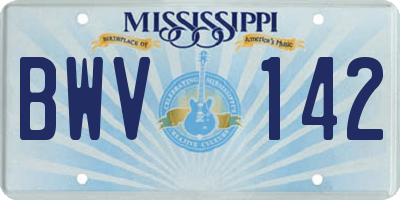 MS license plate BWV142