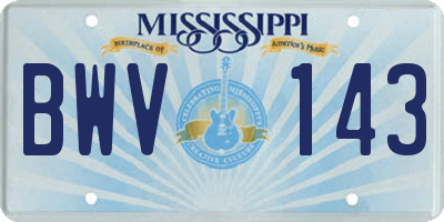 MS license plate BWV143