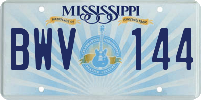 MS license plate BWV144