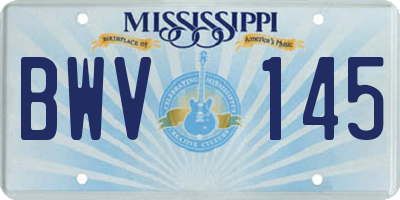 MS license plate BWV145