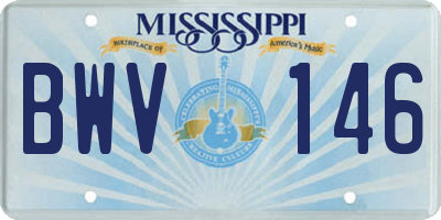 MS license plate BWV146