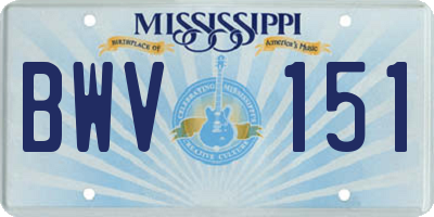 MS license plate BWV151