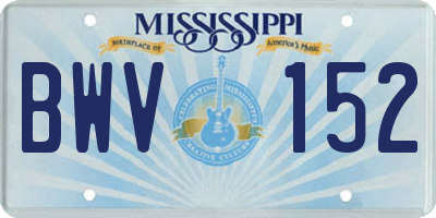 MS license plate BWV152