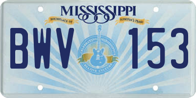 MS license plate BWV153