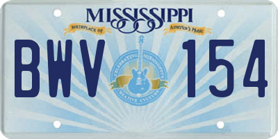 MS license plate BWV154