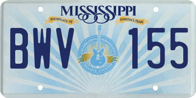 MS license plate BWV155