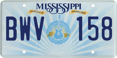 MS license plate BWV158