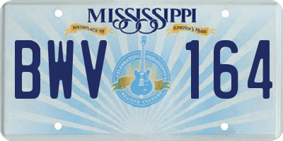MS license plate BWV164
