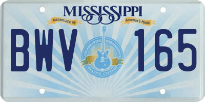 MS license plate BWV165