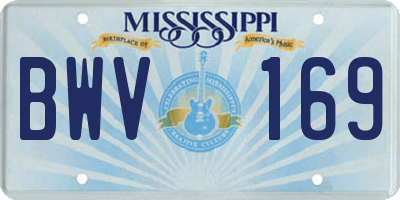 MS license plate BWV169