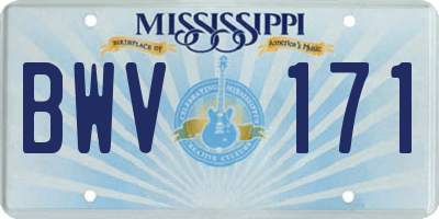 MS license plate BWV171