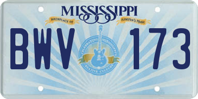 MS license plate BWV173