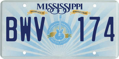 MS license plate BWV174