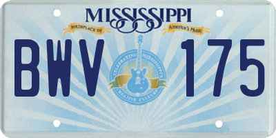 MS license plate BWV175