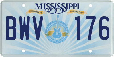 MS license plate BWV176