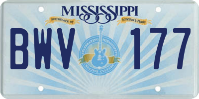 MS license plate BWV177