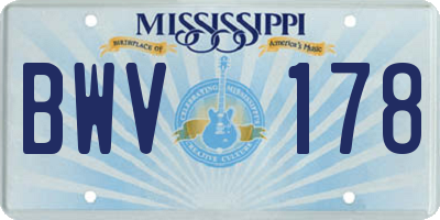 MS license plate BWV178