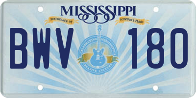 MS license plate BWV180