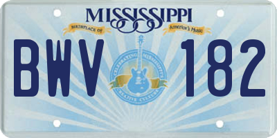 MS license plate BWV182
