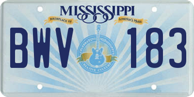 MS license plate BWV183