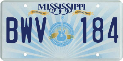 MS license plate BWV184